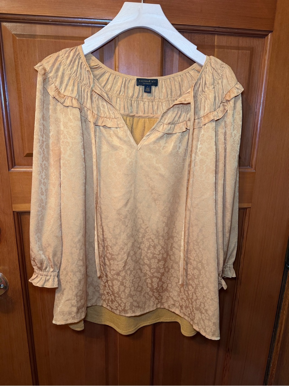 Current Air Ruffle-Trim Peasant Blouse/CottageCore Size Large